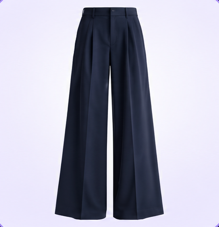 Navy wide-leg trouser